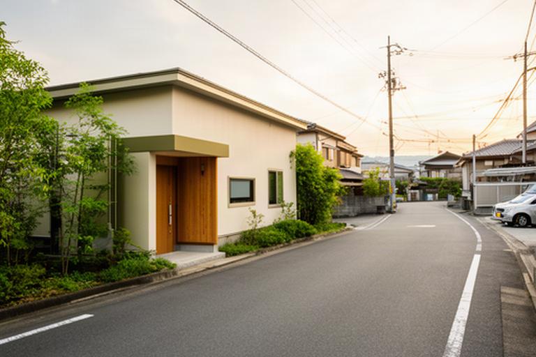 岡山県浅口市の音楽レコーディングスタジオ外観と周辺道路